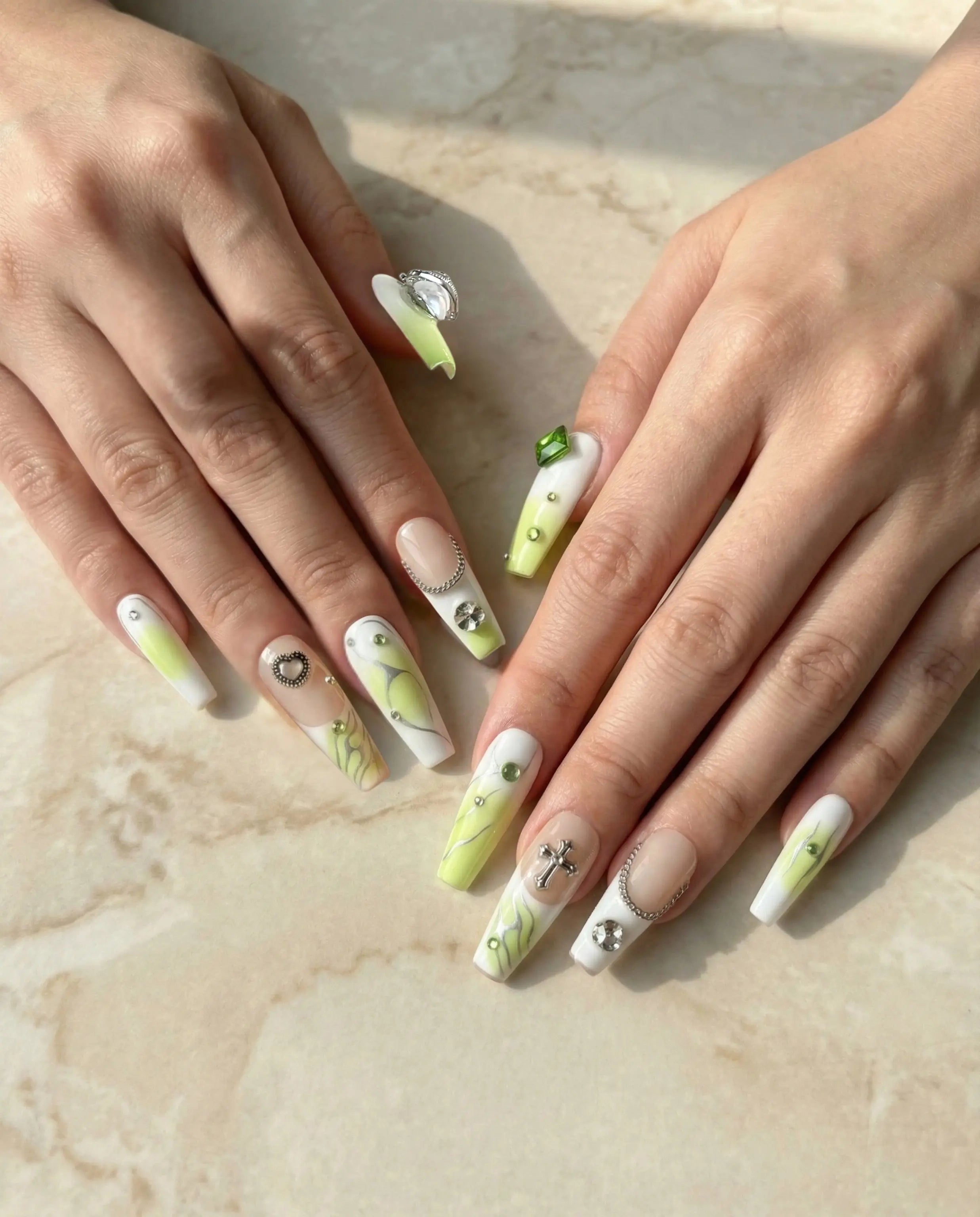 Celestial Limewave Glowi Nails