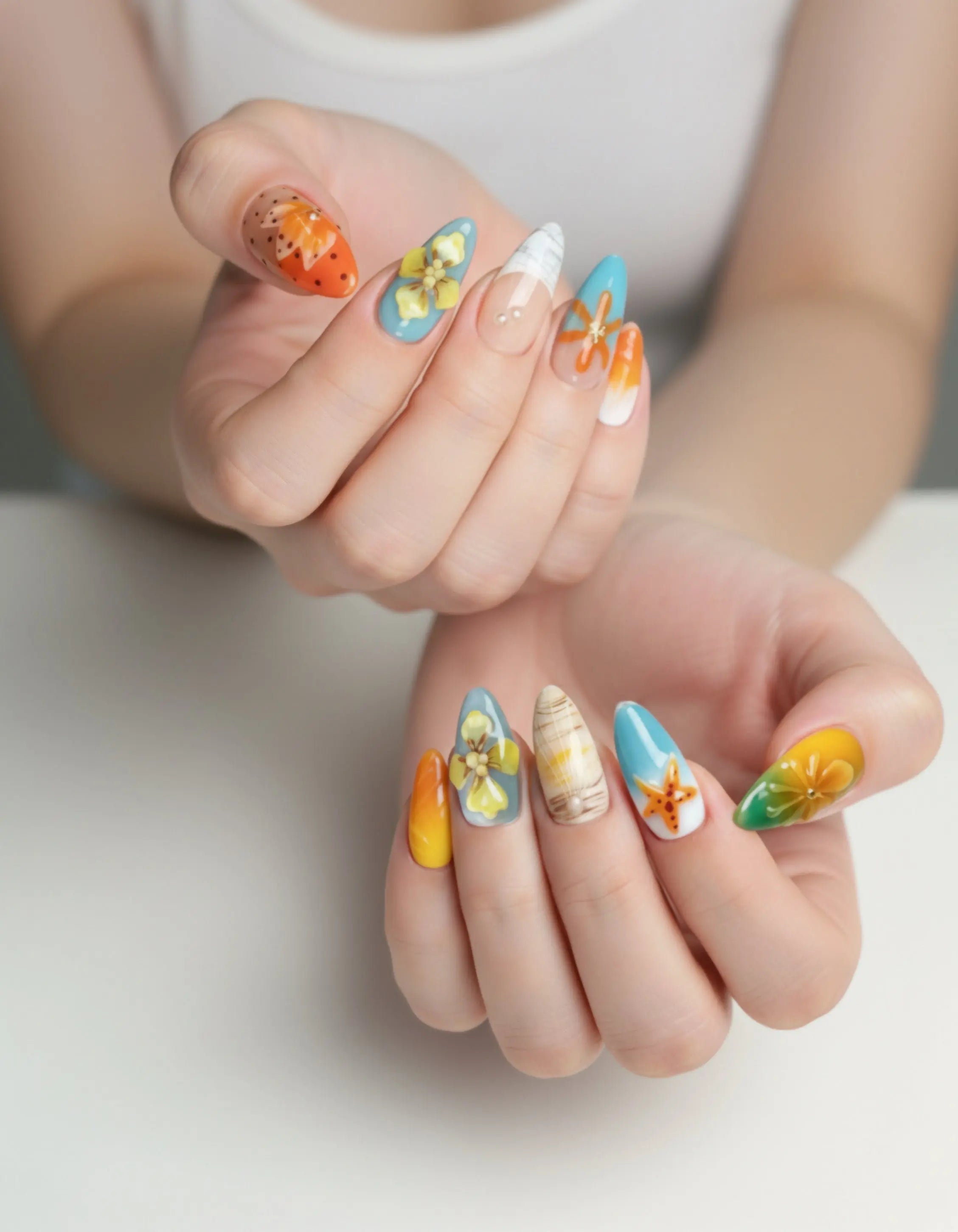 Lagoon Sunrise Glowi Nails