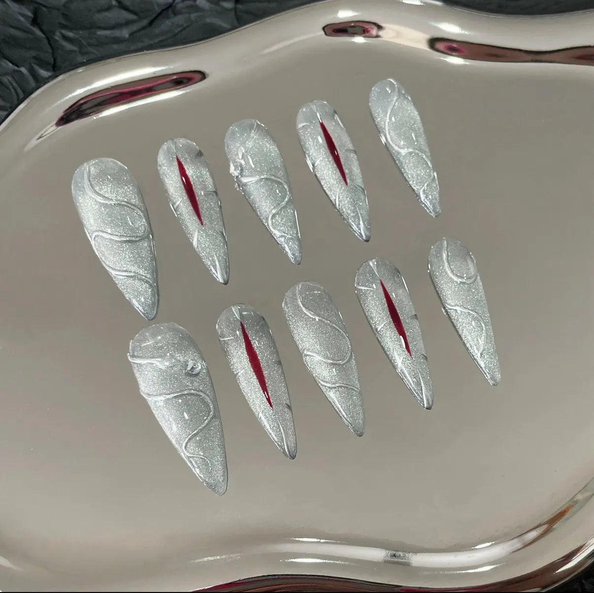 Crimson Split Glowi Nails