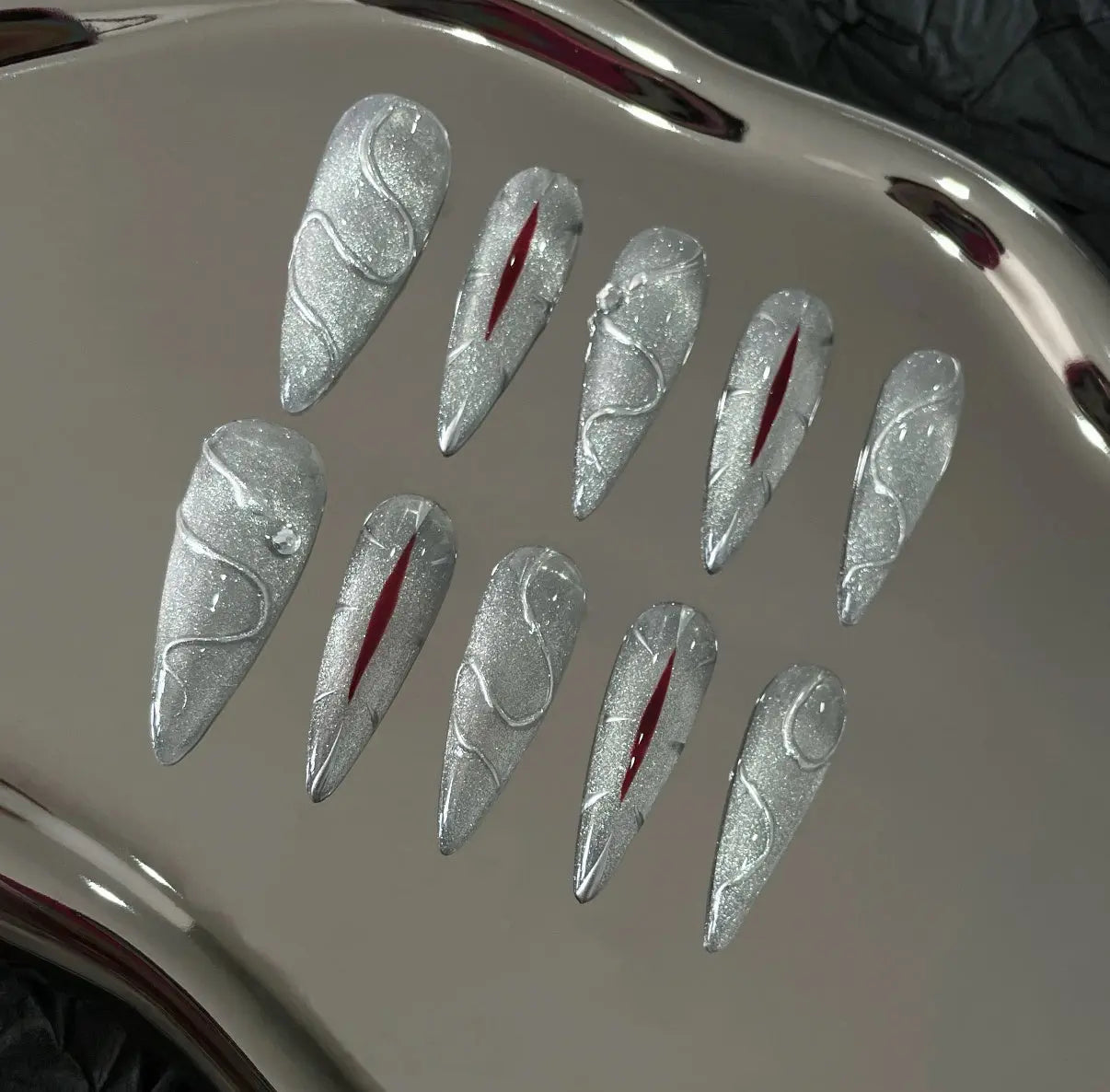 Crimson Split Glowi Nails