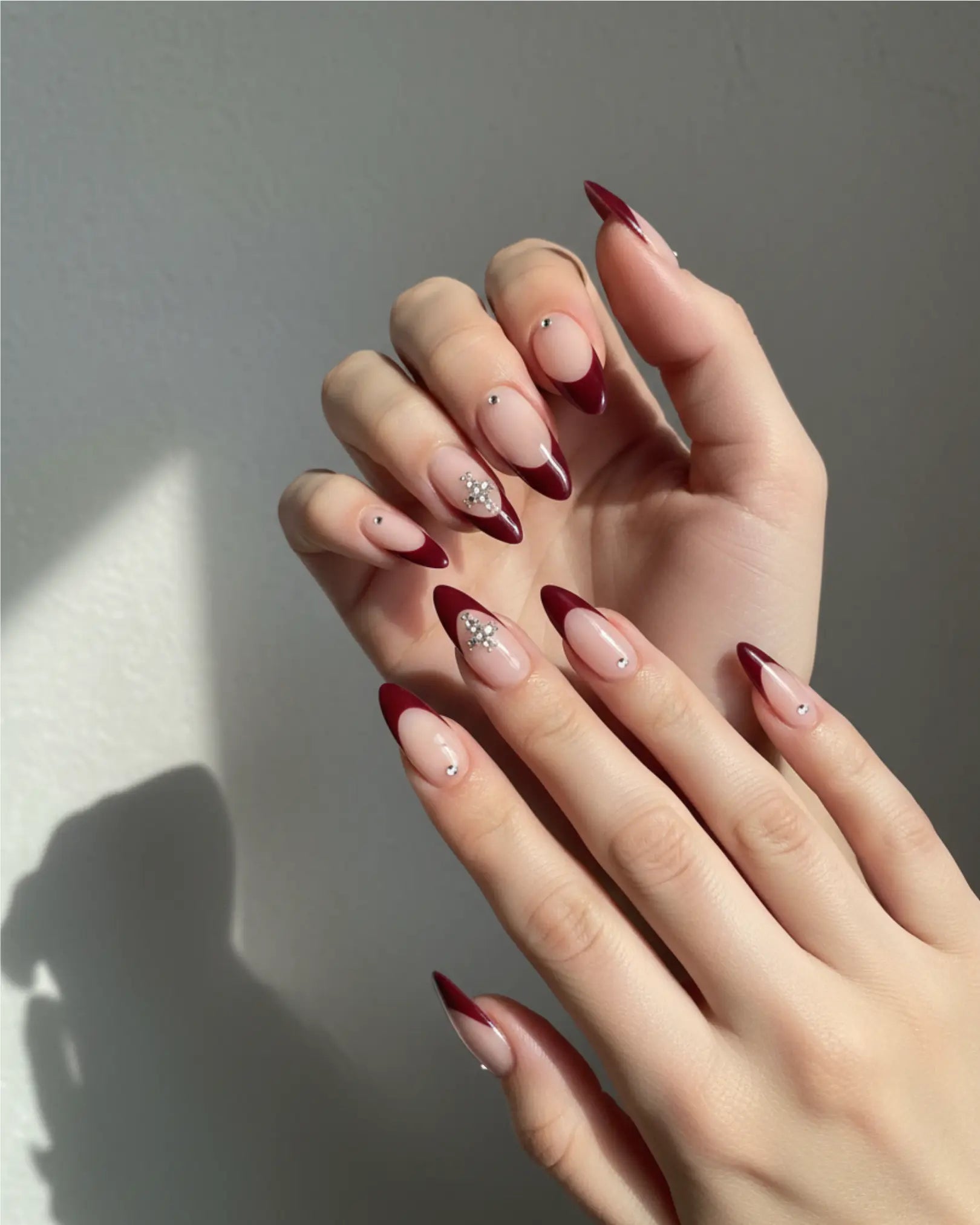 French Ruby Glowi Nails