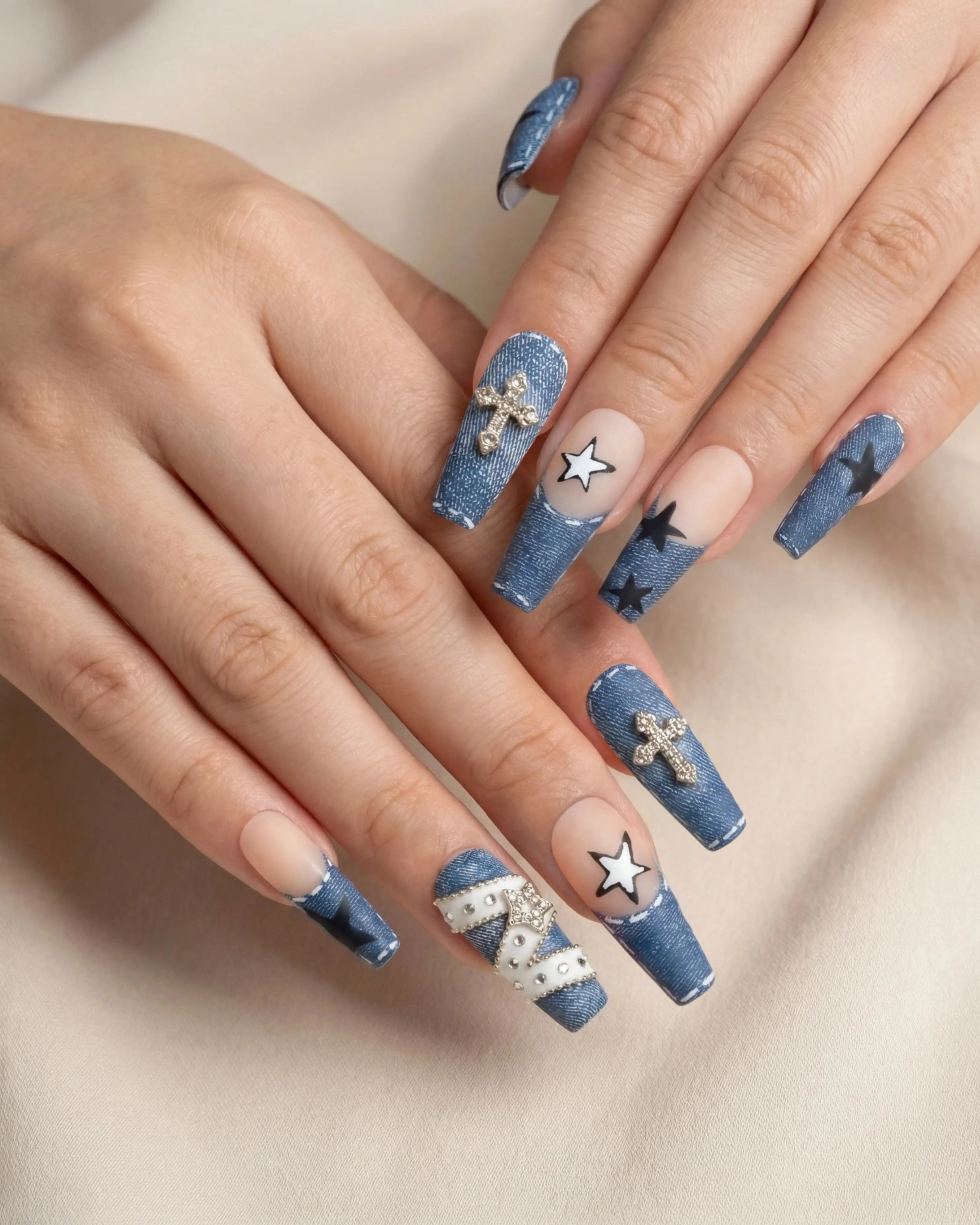 Starlit Denim Glowi Nails