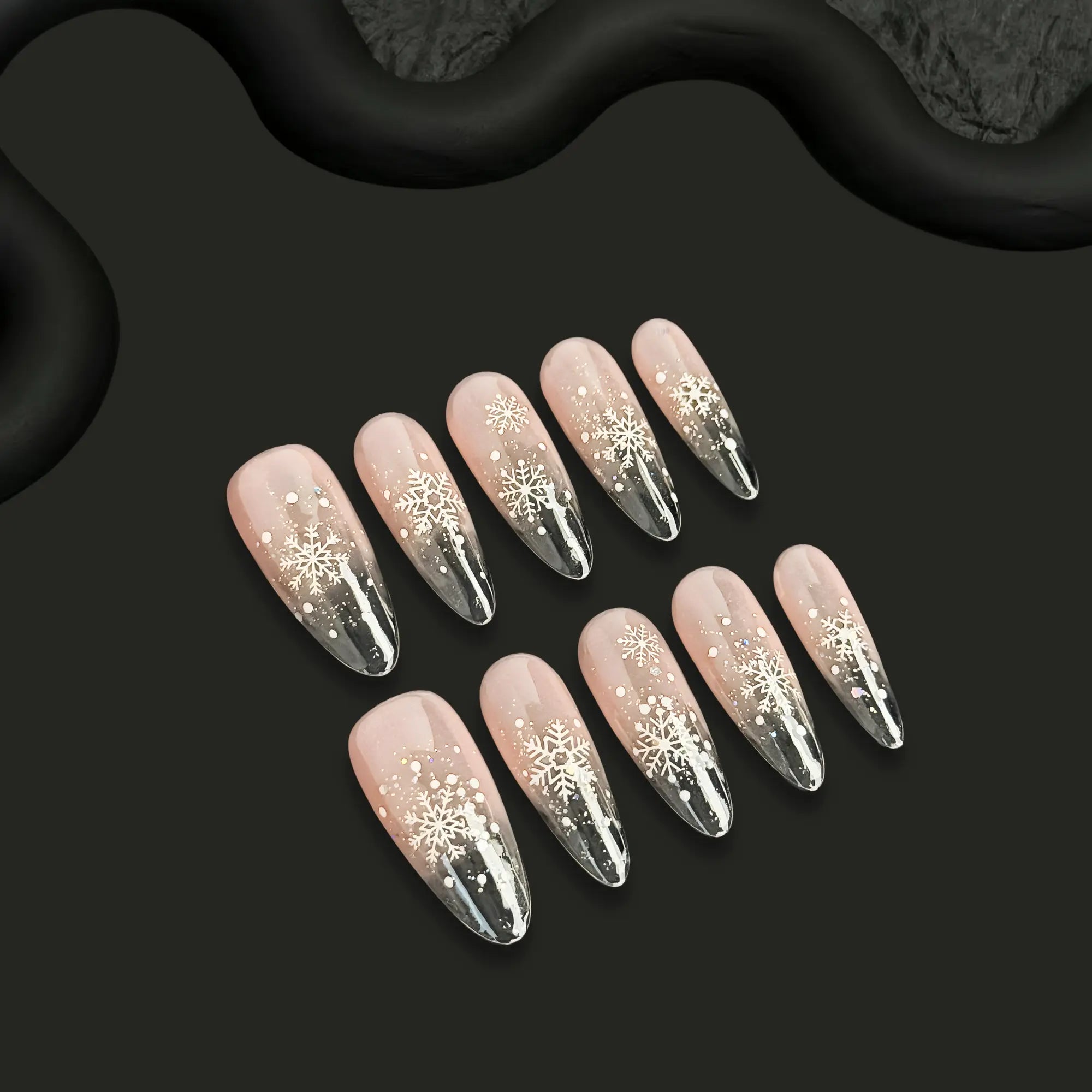 Snowflake Ombre Glowi Nails