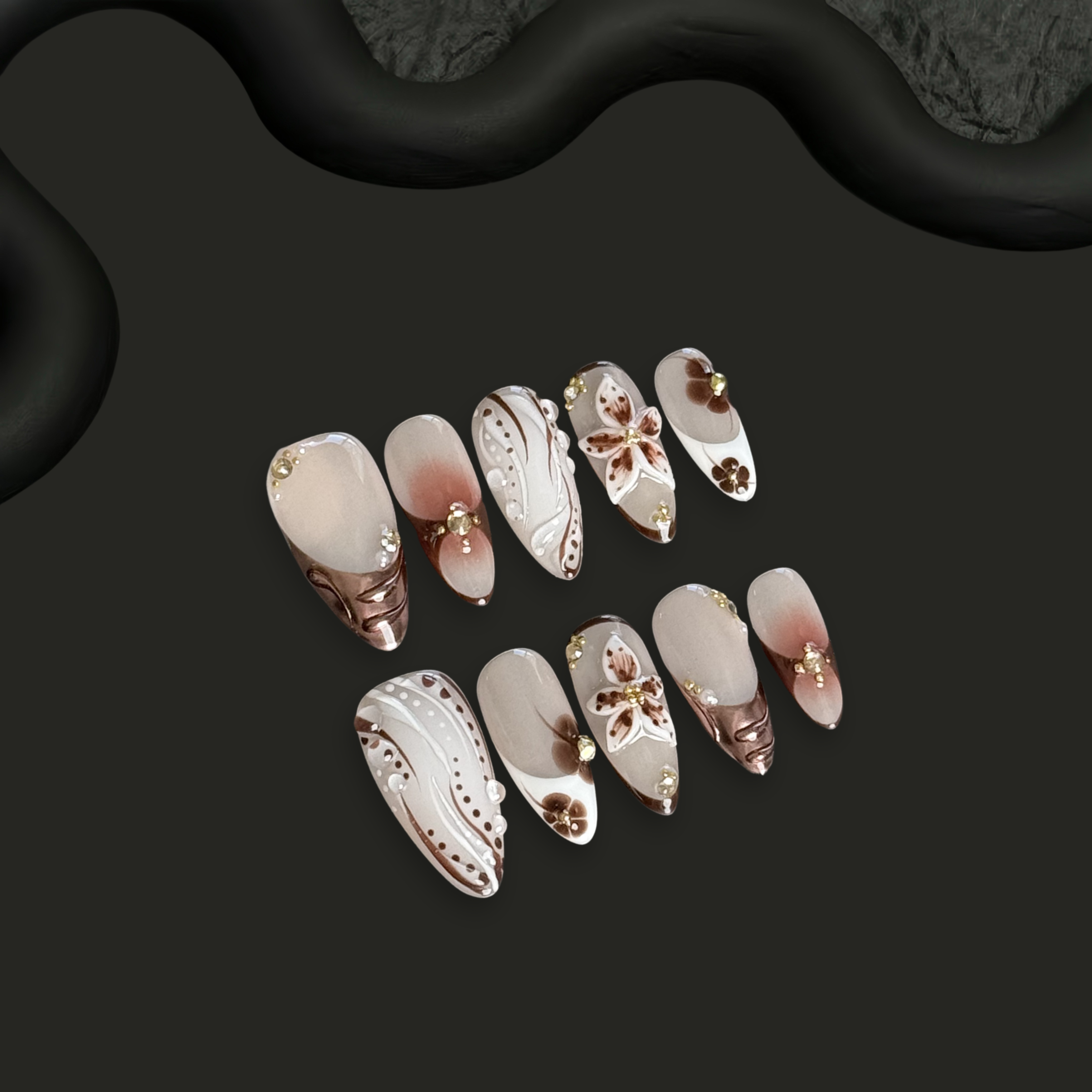 Mocha Blossom Glowi Nails