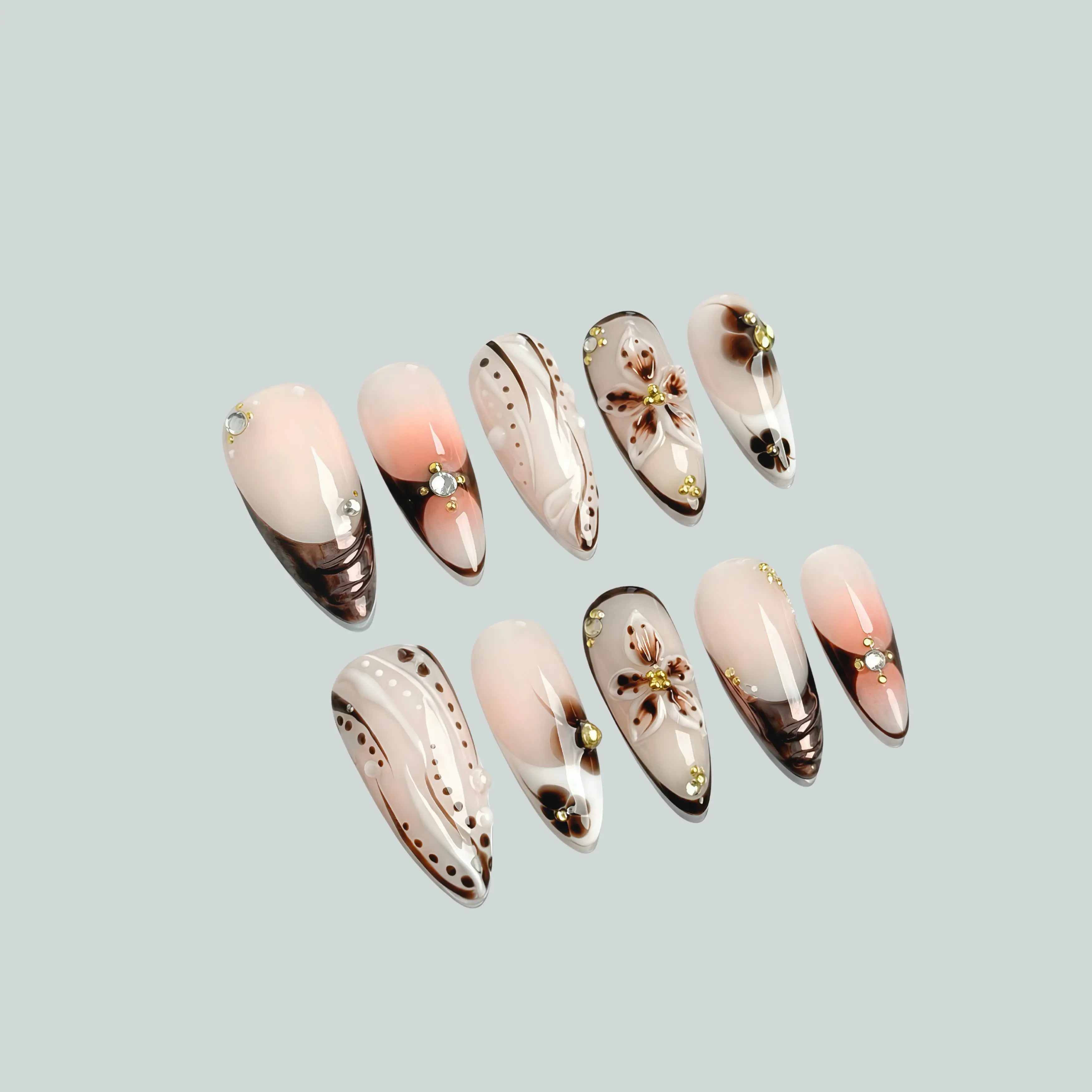 Mocha Blossom Glowi Nails