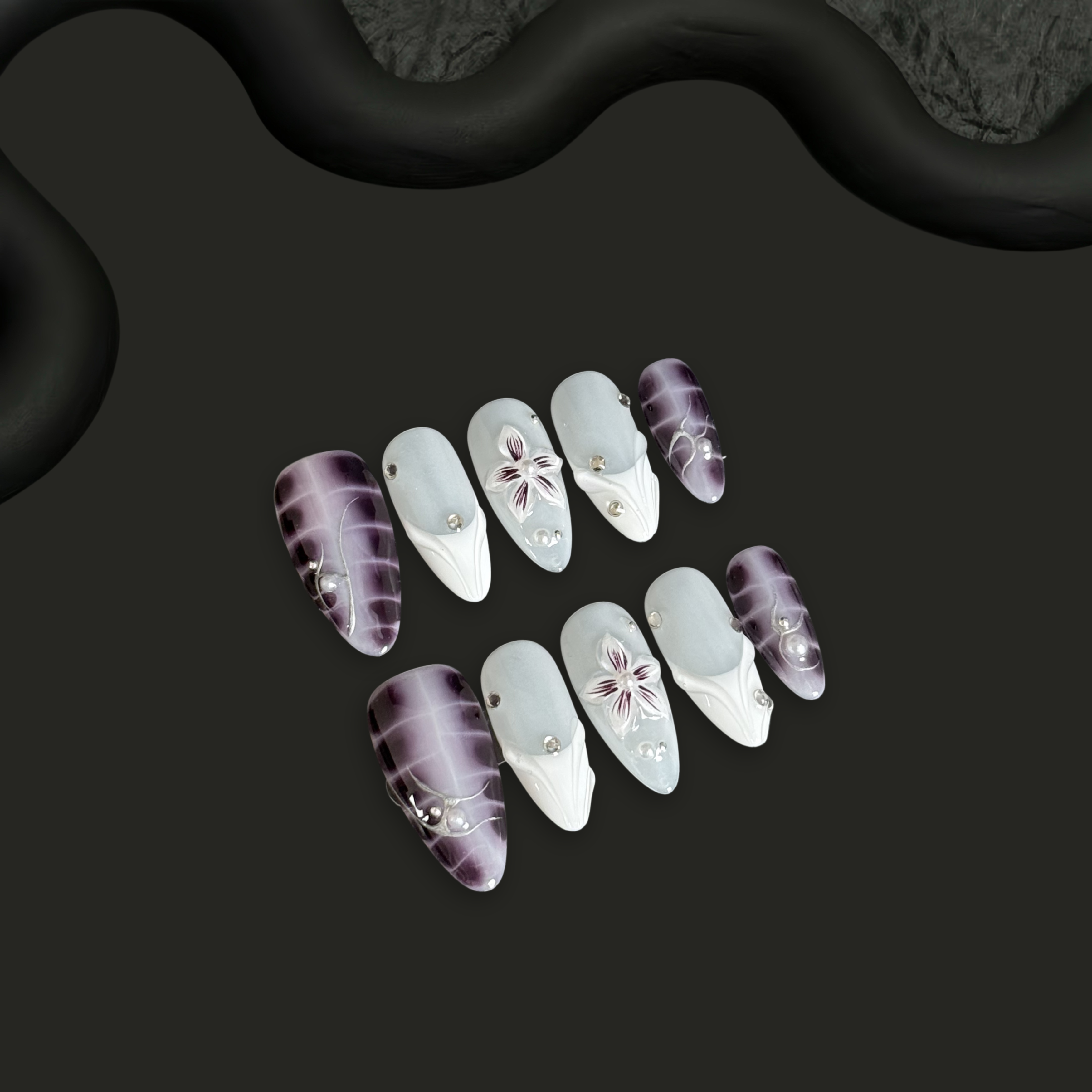 Violet Veil Bloom Glowi Nails