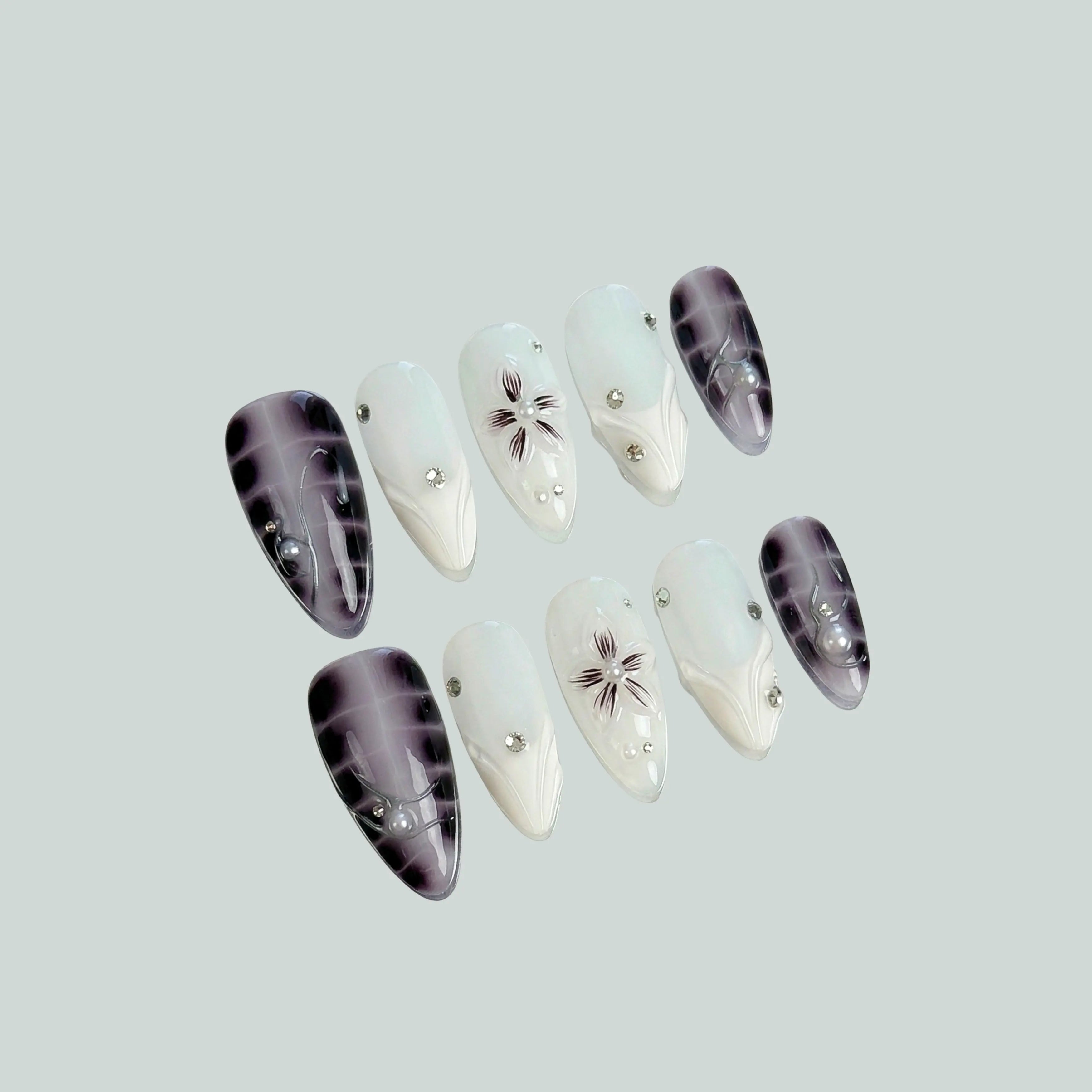 Violet Veil Bloom Glowi Nails